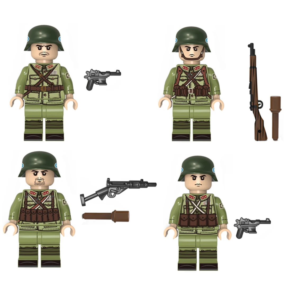 Figurines 8 Militaire Allemand WW2 Soldats compatible avec Lego 