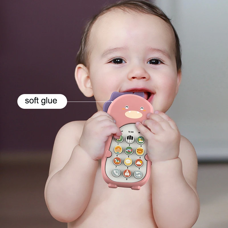 Пазл для раннего развития симуляция истории телефоны динозавр Детские сотовые игрушки розовый телефон игрушка детей мальчиков и девочек
