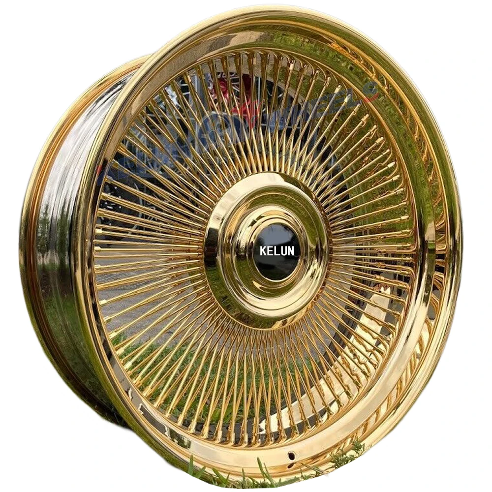 Kelunブランド24x10ローライダーワイヤーホイールゴールド200