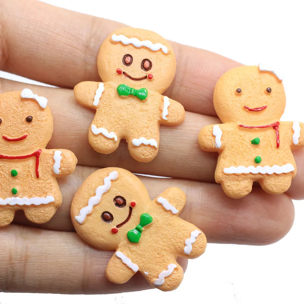  SAFIGLE Mini Gingerbread Man 120 Pcs Christmas Resin