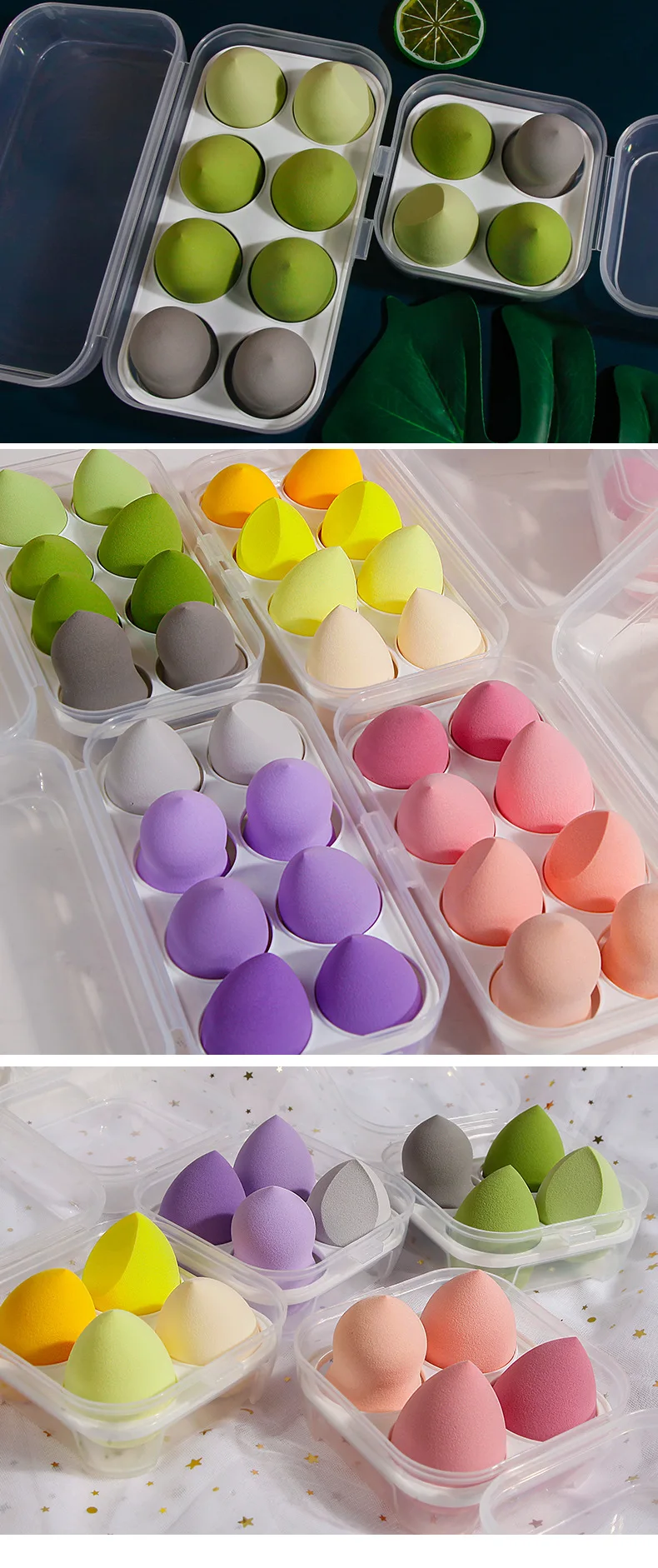 16 различных цветов оптовая продажа премиум большой размер супер мягкая косметическая губка блендер 3d Губка для макияжа без