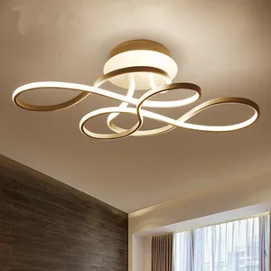 Zeal Lighting Modern Minimalist Style Living Room Intelligent Dimming Gold Black Led Acrylic Ceiling Light Fixture