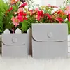 Gray velvet jewelry pouch