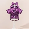 Pigiama viola S37 con fiore sulla testa