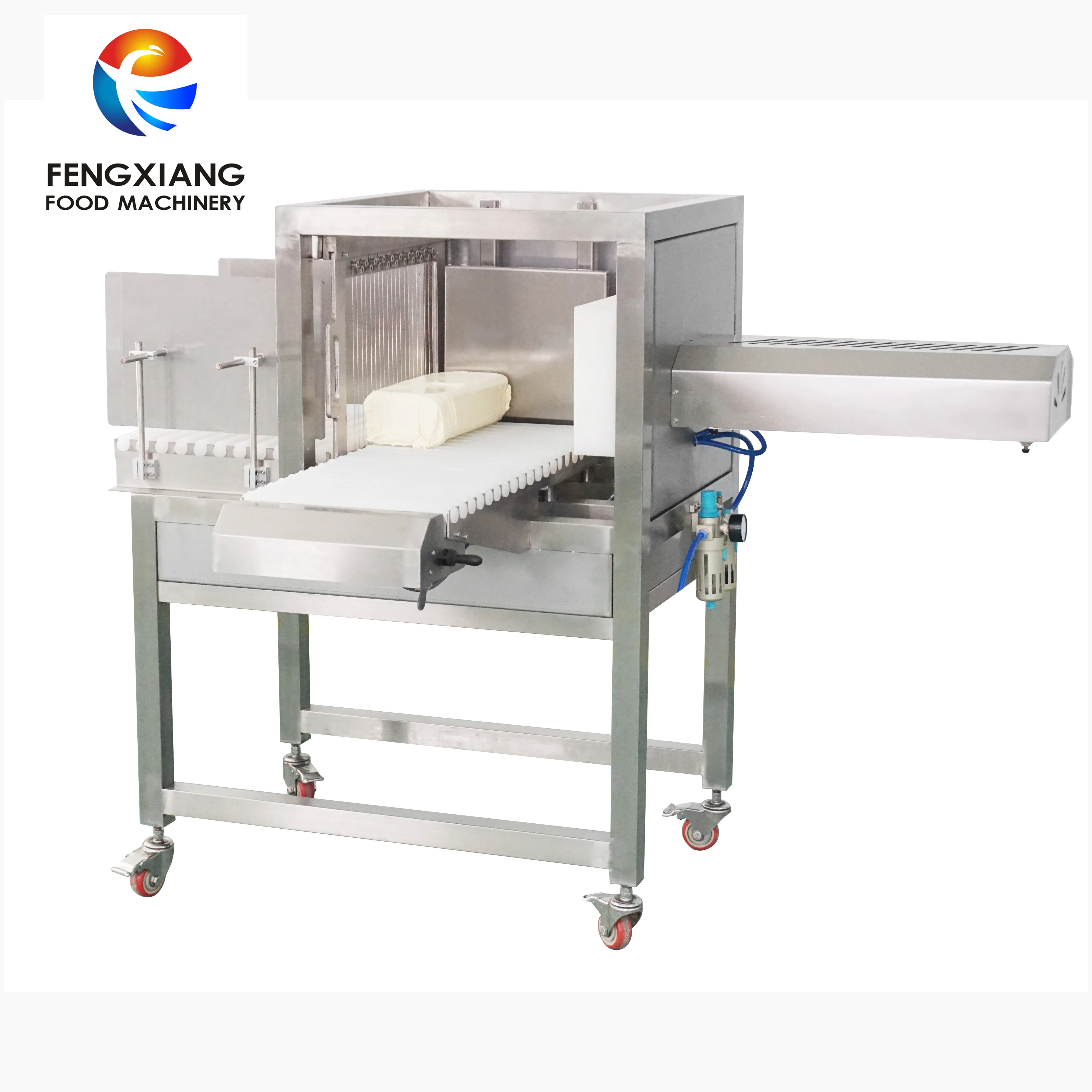Pneumatic Cheese Dices Slices Cutting Chopper Air Compressor Cheese Stripping Slicing Machine