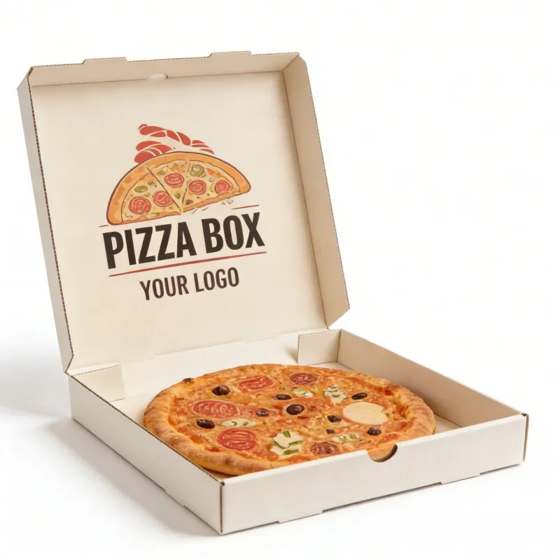 Wholesale Soy Ink High Quality Fried Food Pizza Package Box Custom Printed 8/10/12/16 Inch Pizza Box Fast Food Box