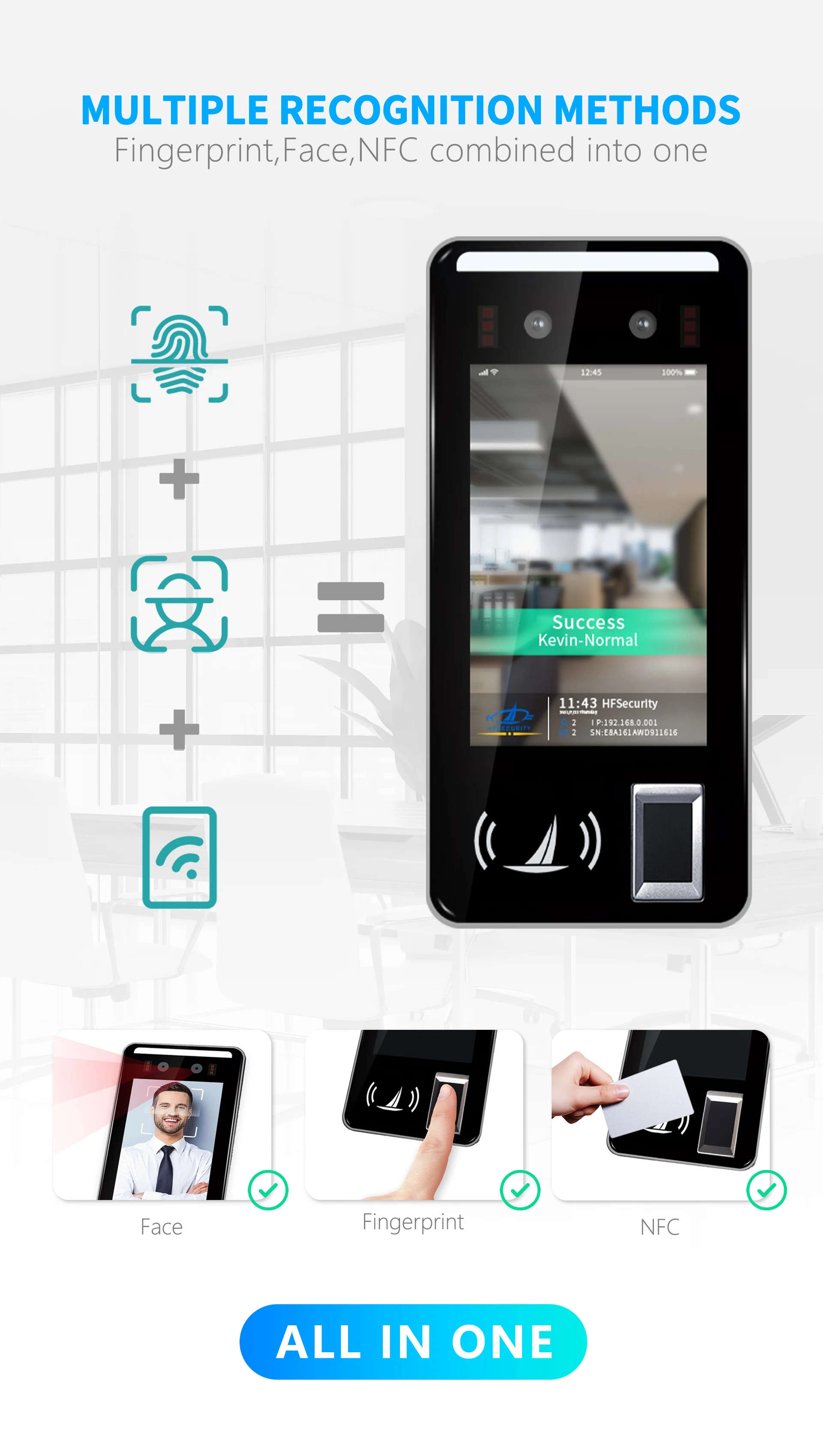 Hfsecurity Fr05 Android Face Recognition System Nfc Card Time Recording ...