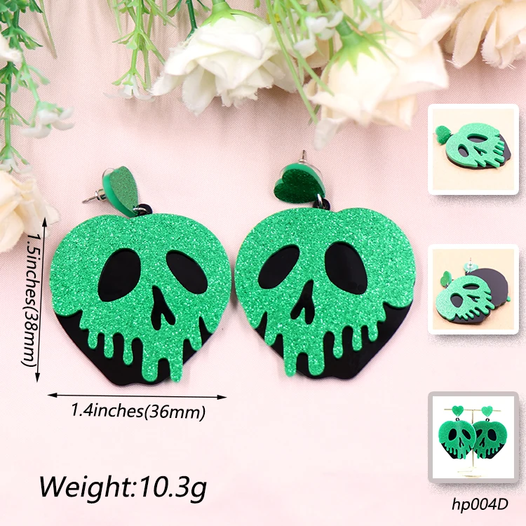 Customized ERS263HP004D Halloween Earring Jewelry Witch Hat Dangle Lighting Cat Spider Ghost Acrylic 2 orders manufacture