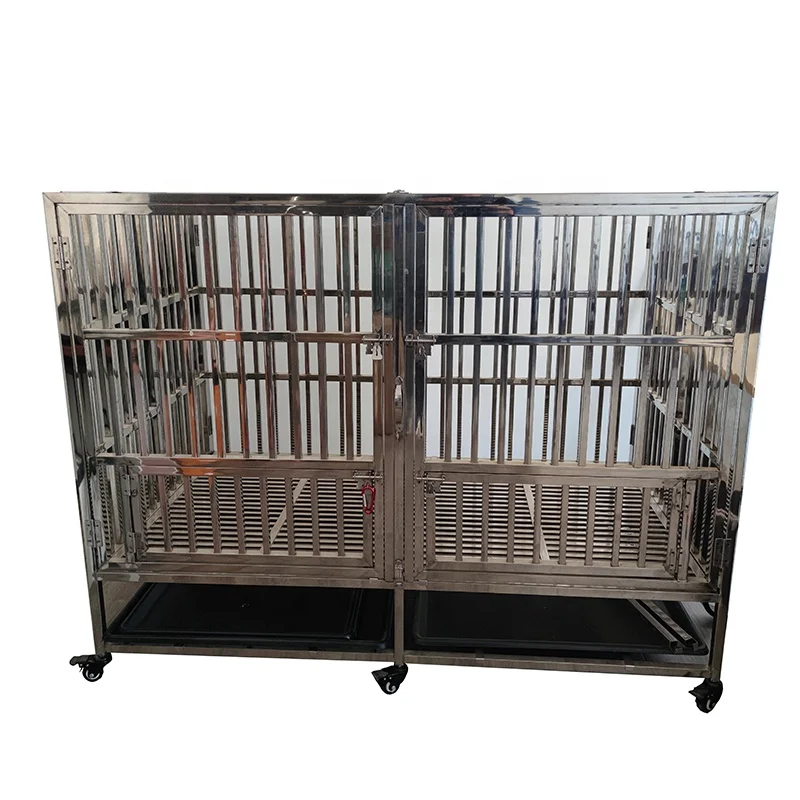Extra Large Heavy Duty Dog Cages Folding Stainless Steel
