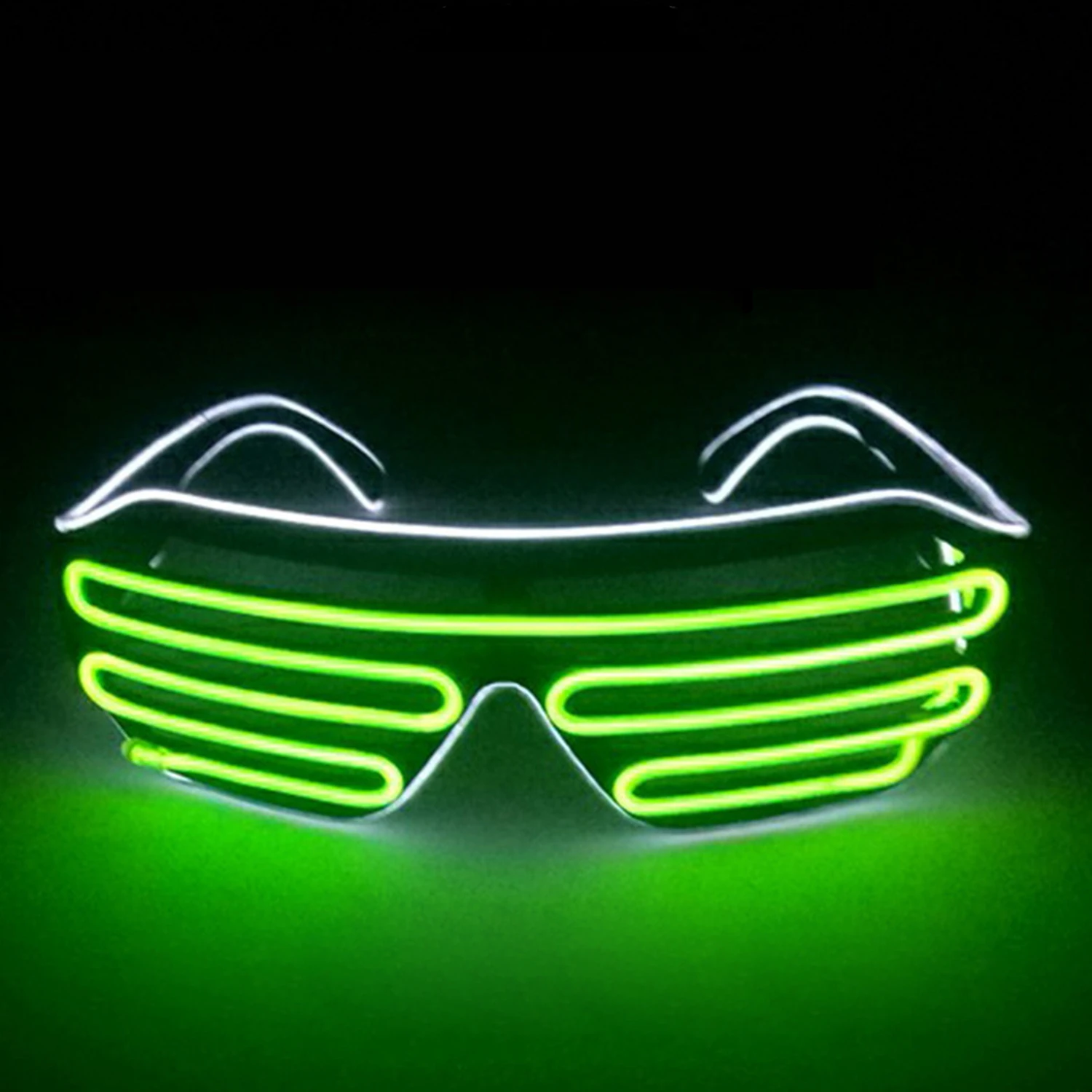 Light Up Shutter Neon Rave Flashing Glasses El Wire Led Sunglasses For Party Halloween