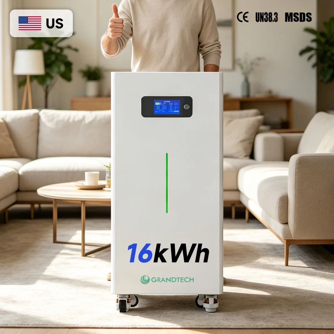 6500 Cycles 5-year Warranty 15kw Lifepo4 Battery 16kwh Lithium Ion Solar Battery 51.2v 314AH Lifepo4 for Home Energy Storage