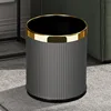 14L Grey Italian Stripe Gold Ring