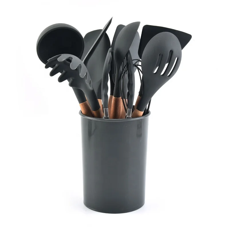 Аксессуары для кухни на заказ кухонная утварь с деревянной ручкой силиконовая набор кухонных