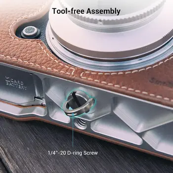 SmallRig Z Fc Camera Case with Shoulder Strap, Retro Style Brown Leather Half Case with Aluminum Baseplate for Nikon Z Fc - 3481 detail image