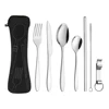 Knife fork spoon tea spoon straw brush opener set