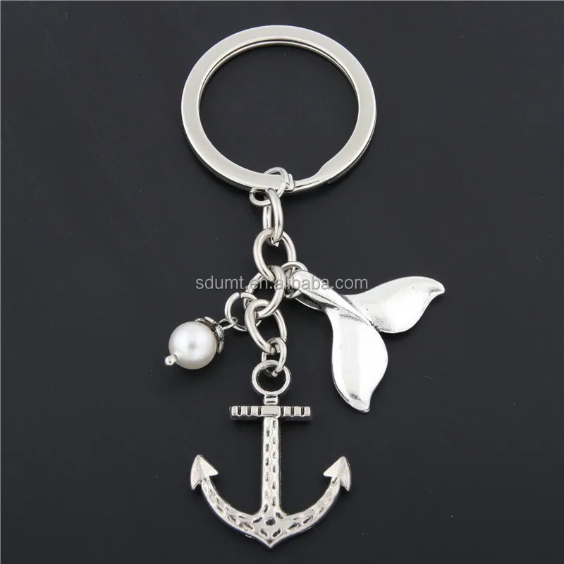 Fashion Key Ring Hip Hop Arrow Fish Hook Creative Handmade Alloy Fish Hook Key Chain Anchor