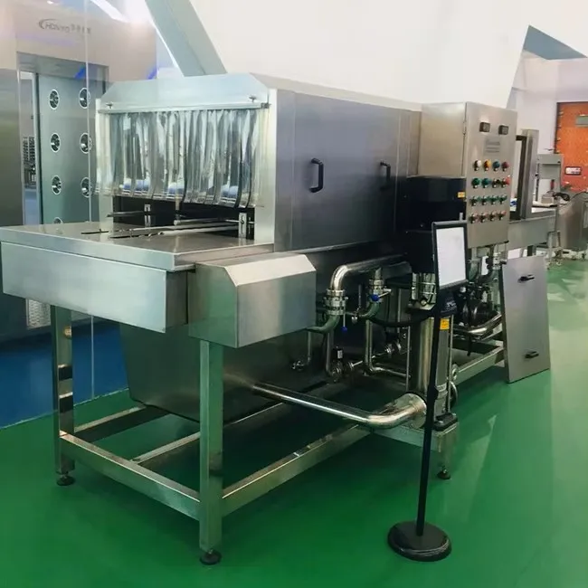 High performance automatic industrial pallet cleaning machine for meat and seafood processing plants