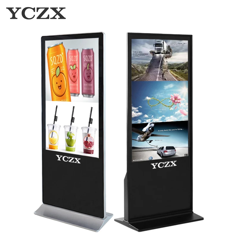43 inch indoor touch screen floor standing advertising player led display video with usb