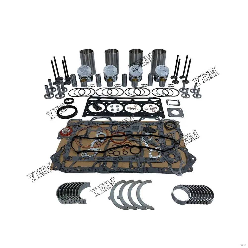V2403 Engine Rebuild Kit With Cylinder Piston Rings Gasket Kit Engine Bearings Valve Kit for Kubota