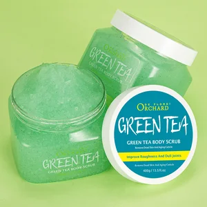Free Sample Private Label Body Care Remove Dead Skin and Aging Cuticle Green Tea Body Scrub