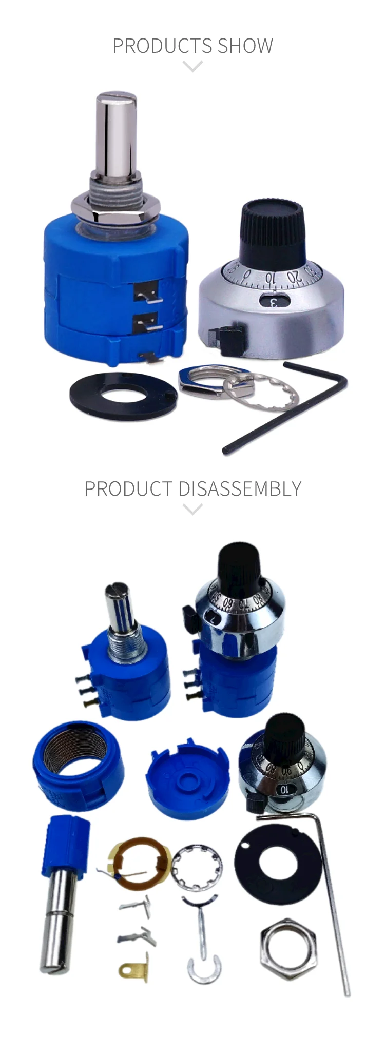 Multi Turn Wirewound Potentiometer Wxd3590 Rotary Volume Control