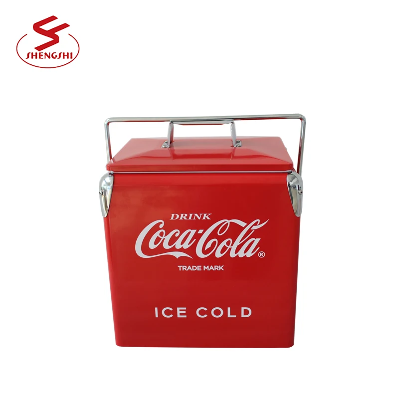 13L Custom Vintage Picnic Beach Camping Metal Ice Cooler Portable Retro Cooler Box
