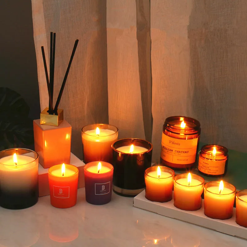 Luxury 8oz 10oz Empty Iridescent Crystal Candle Jar Glass Luxury Custom