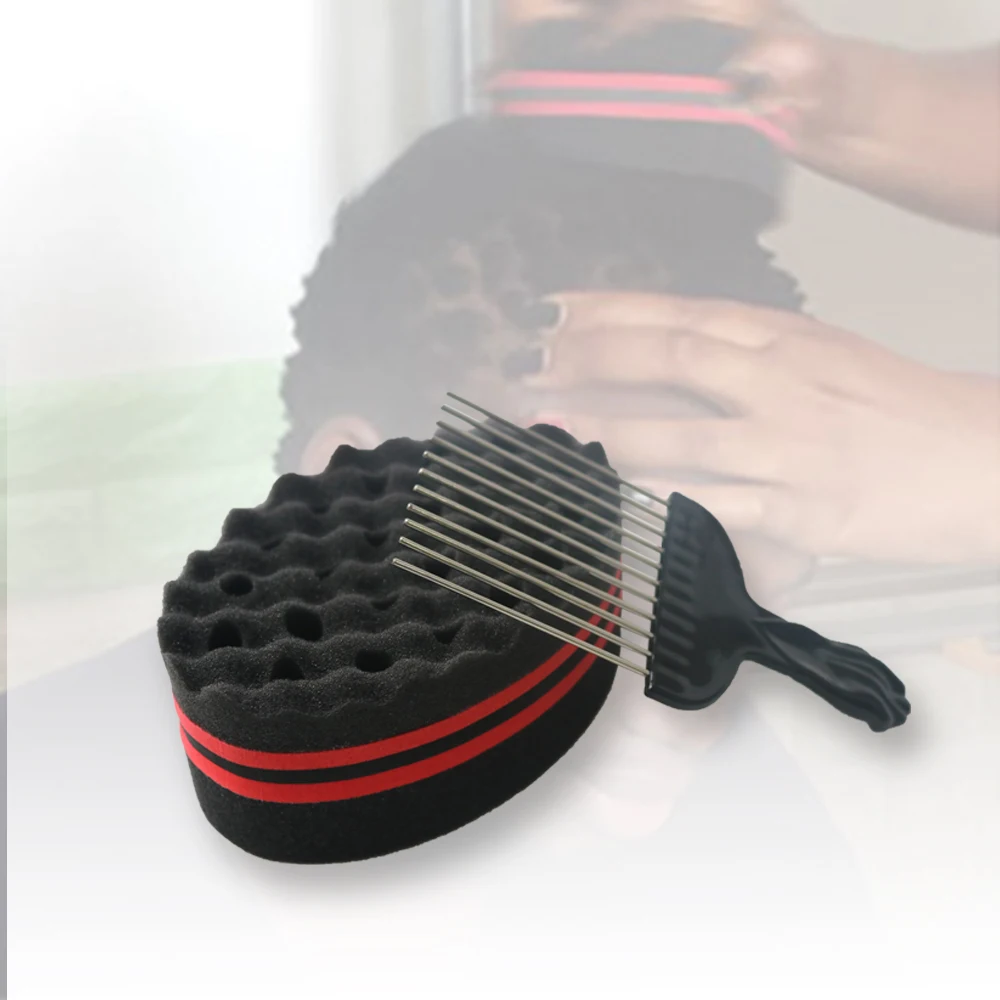 Red by Kiss Dual Sided Twist Sponge Hair Brush (Palm Dual Sided Red by Kiss Dual Sided Twist Sponge Hair Brush (Palm Dual Sided