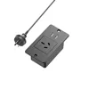 Black-1*AC Outlets+2*USB-A-AU