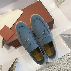 Factory Wholesale Classic Genuine Leather Slip-On Loafers High-End Men's and Women's Casual Flat Oversized Shoes