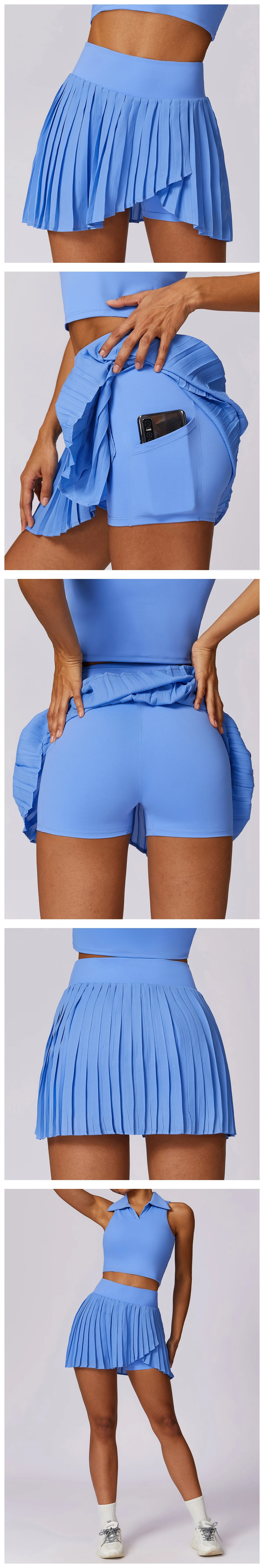 Manufactory New Arrival Tennis Wear Pleated Short Dress Slim Fit Outdoor Sports Wholesale Fitness Yoga Pants Skort Skirts manufacture