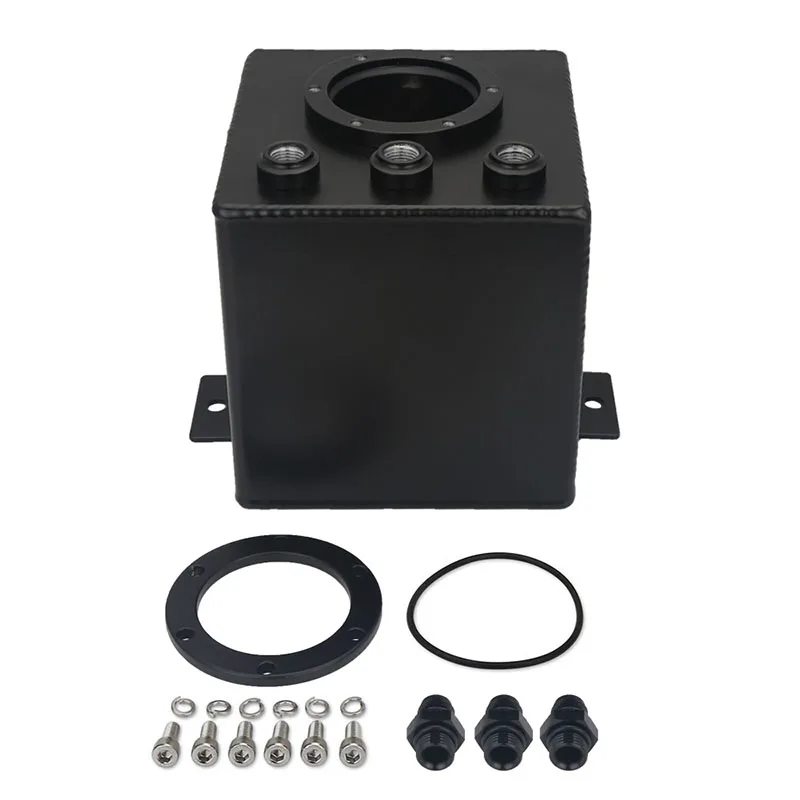 Universal 2L Aluminum Billet Fuel Surge Tank Kyostar 2 Liter Fuel Cell Surge Tank 6AN For 044 Fuel