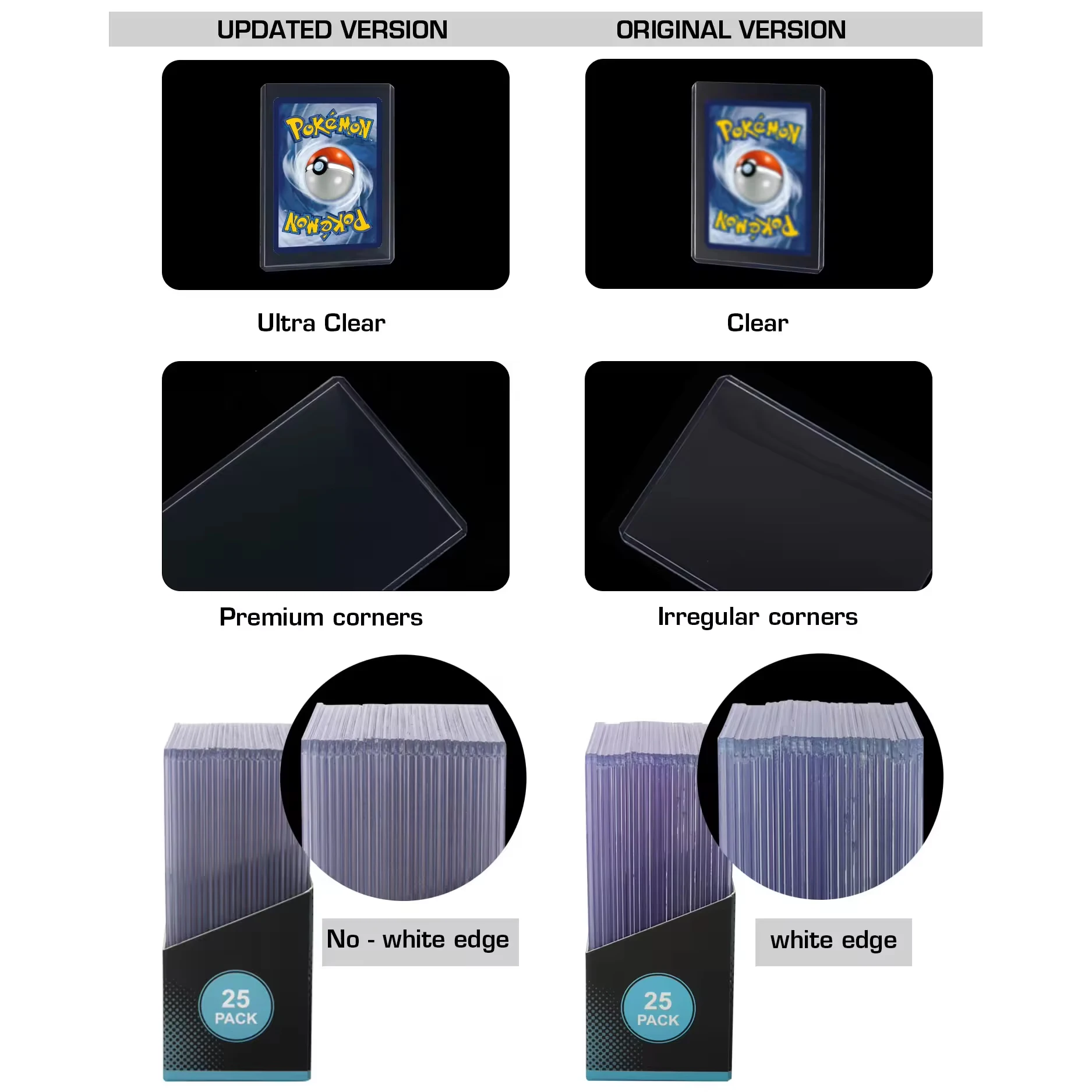 Super Clear Custom Plastic Hard for Pokemo n Trading Card Top Loaders  Seller's Sports Card Sleeves 35PT Card for Toploader| Alibaba.com
