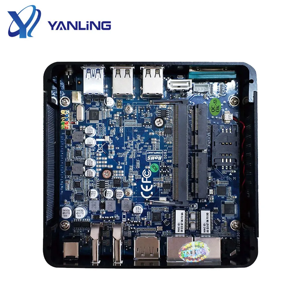 X86 Nano Itx Motherboard Fanless Computer Intel N3160 Ubuntu Mini Pc with Dual Lan