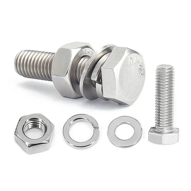 M6 M8 M10 Grade 8 Custom Stainless Steel Hexagon Ss 304 Nut and Bolts Hex Head Allen Flush Bolt and Nut Manufacturers and Fasten