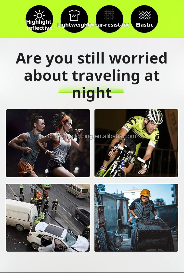 Elastic Strap Reflective Strap Adjustable Night Safety Cycling Vest Running Vest Reflective Vest Mot