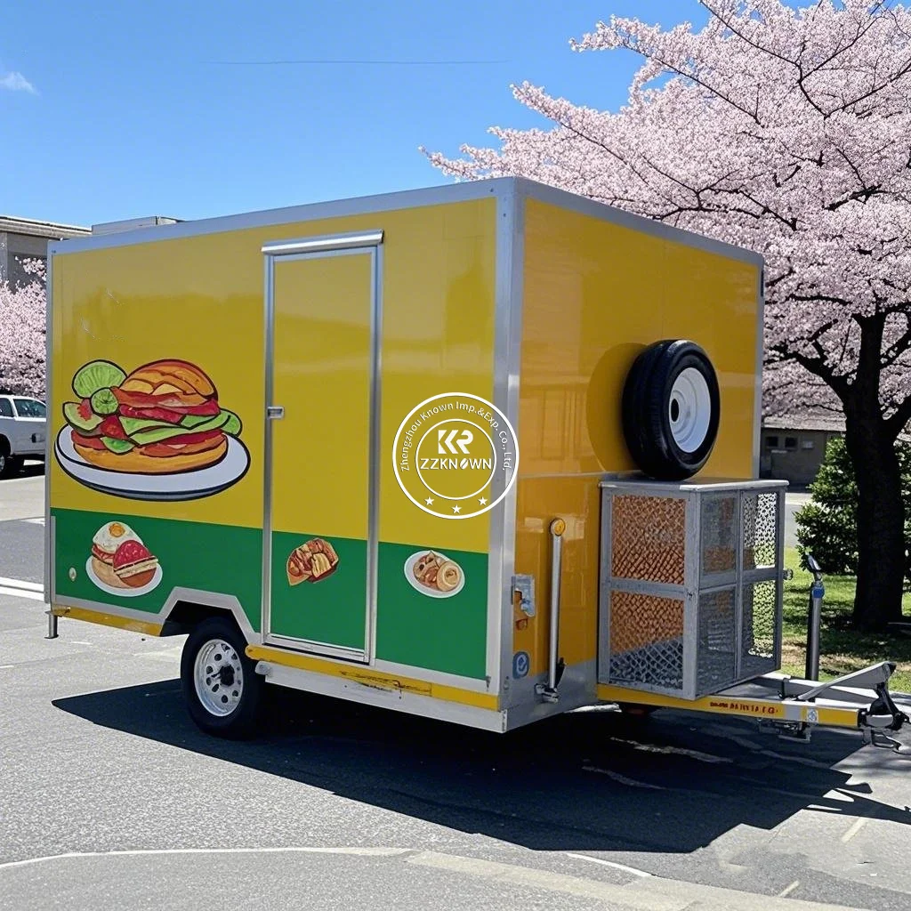 Concession Food Trailer Mobile Bar Food Truck Fully Equipped Kitchen Street Hot Dog Ice Cream Coffee Food Cart Van