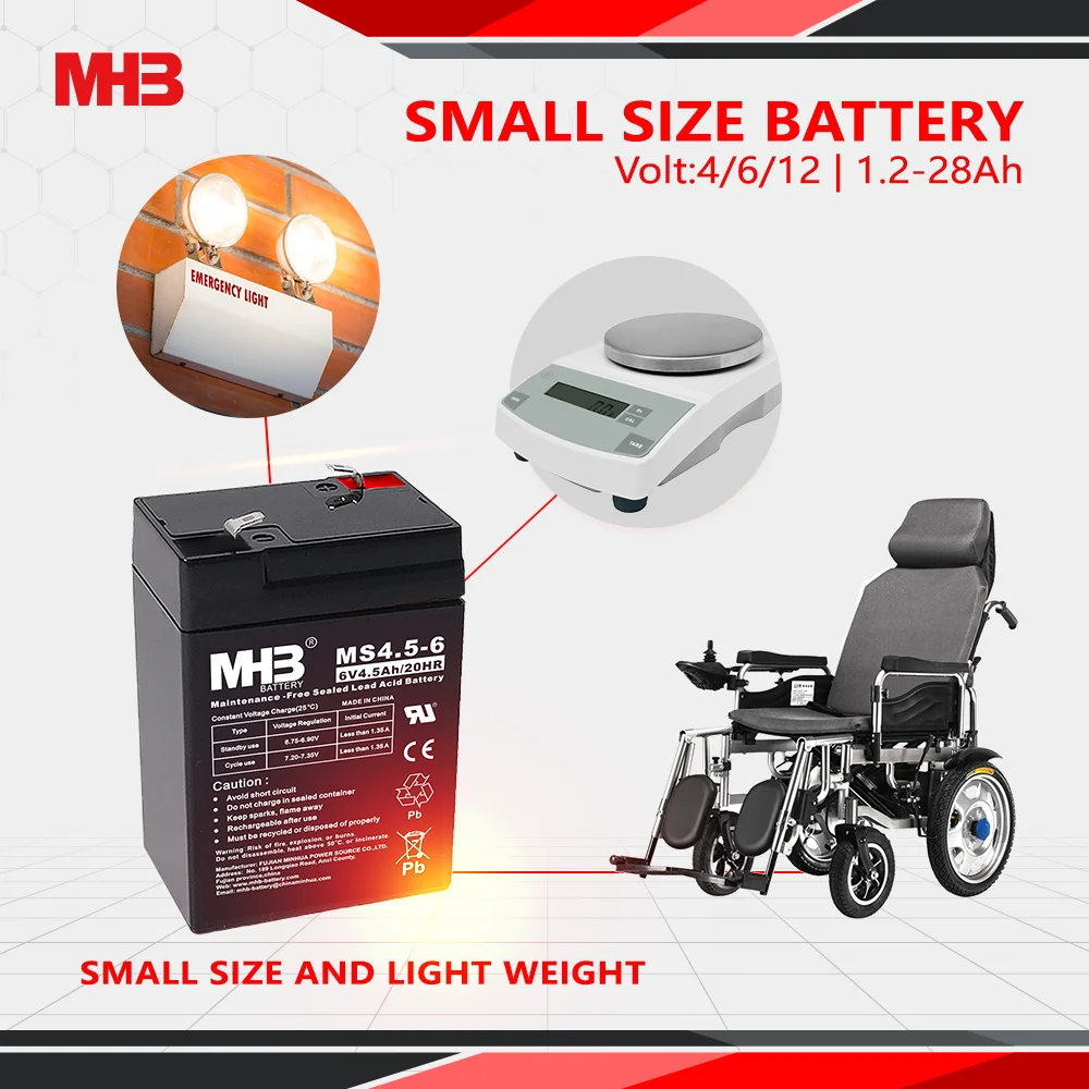 Mhb MS3.0-6 Factory VRLA 6 Volt 3ah 6V Rechargeable Lead Acid Battery for Power Tools