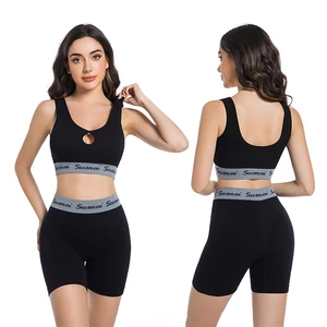 OEM /ODM Sports Bra Yoga Suit Women's Seamless Yoga Shorts and Sports Bra Set, Moisture-wicking Activewear for Workout