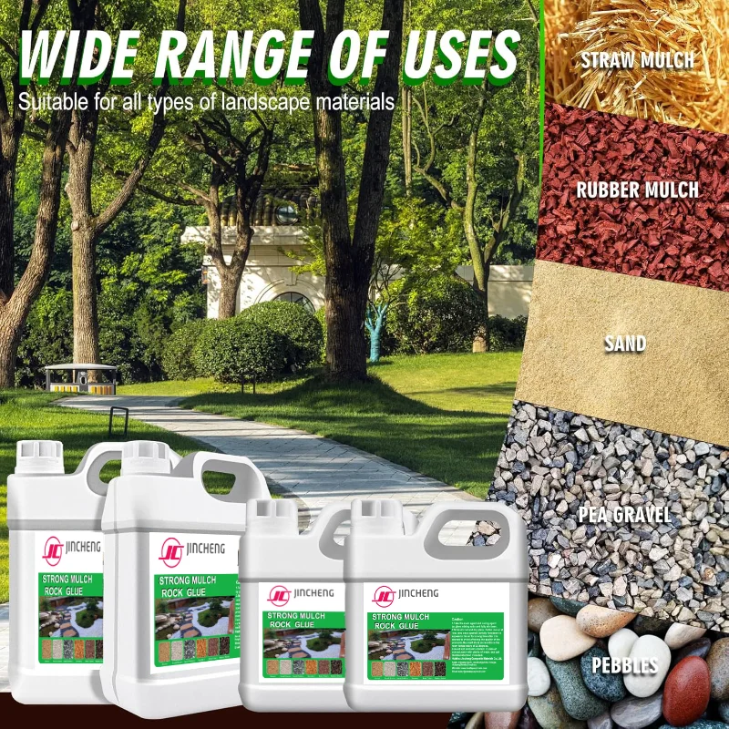 Mulch Glue Water-based Adhesive and Pea Gravel Stabilizer Lasts up to 2 Years Fast-Dry  Strong Mulch Glue for Landscapes