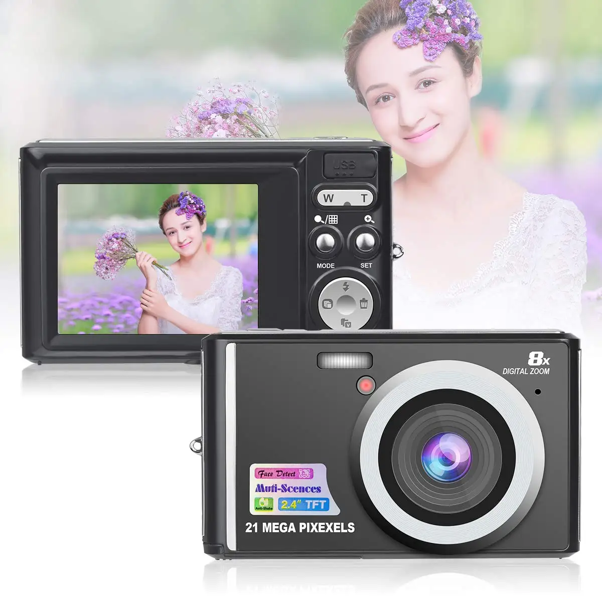 Cheap Digital Photo Camera OEM 2.4 Inch Professional Compact Camera With Smile Catch