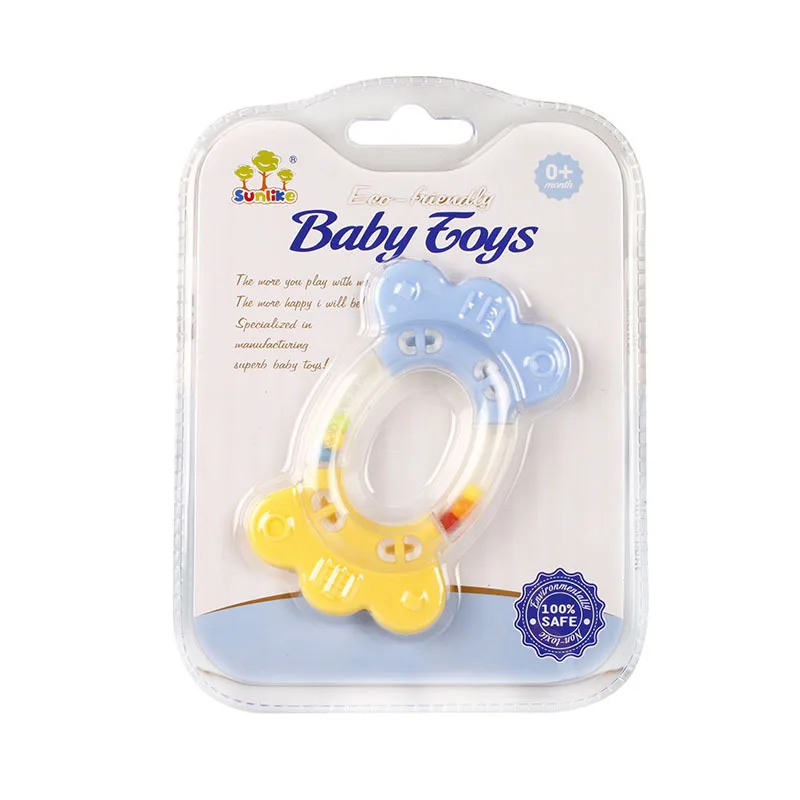 New design hanging bell plastic rings baby rattle teether for baby