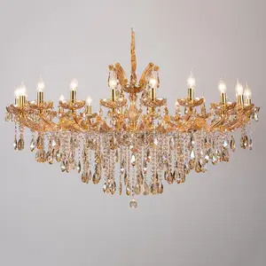 Modern Crystal Glass Chandelier with Adjustable Height Warm White LED Lighting Indoor Hanging Decoration 220V