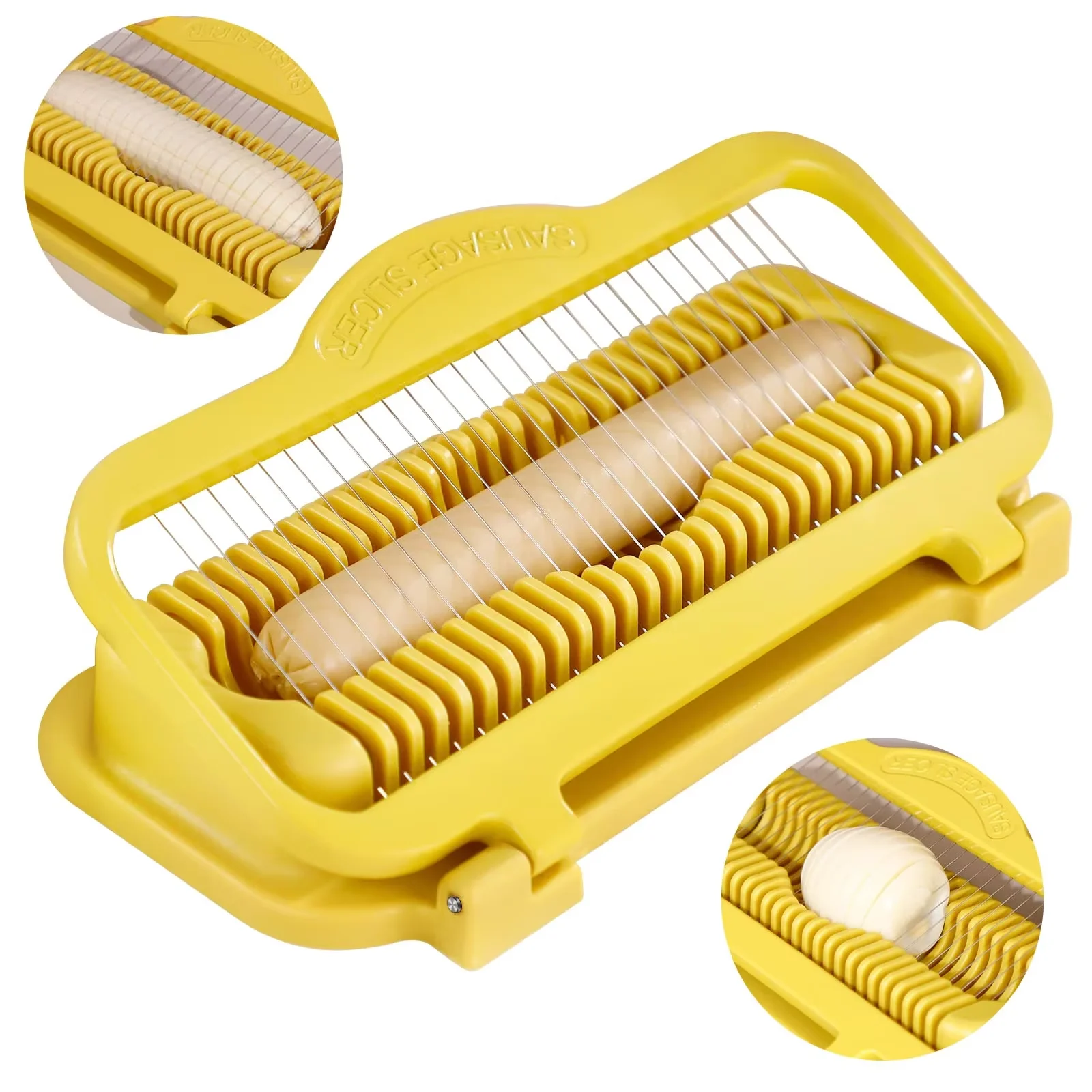 Banana Slicer Egg Cutter Multipurpose Fruit & Vegetable Tool with Stainless Steel Wires Hard Boiled Eggs & Strawberry Slicer