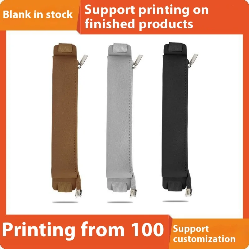 Elegant Personalized PU Leather Notebook Strap with Zipper Pencil Case and Pen Bag for Gift Advertising