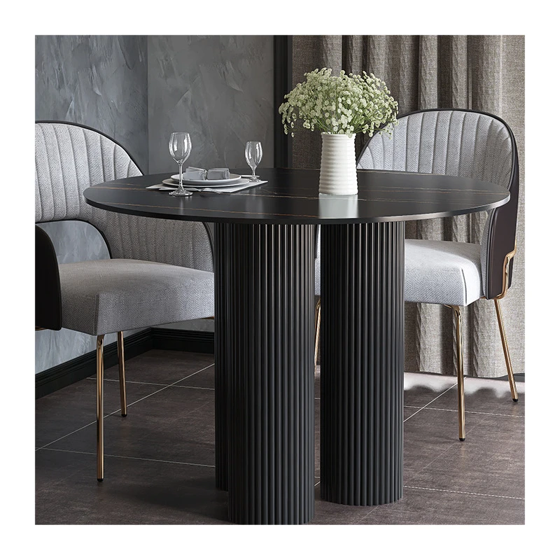 Modern Italian Minimalist Designer Dining Table Round Rock Plate Table with Simple Luxury High-End for Homestay or Room Decor
