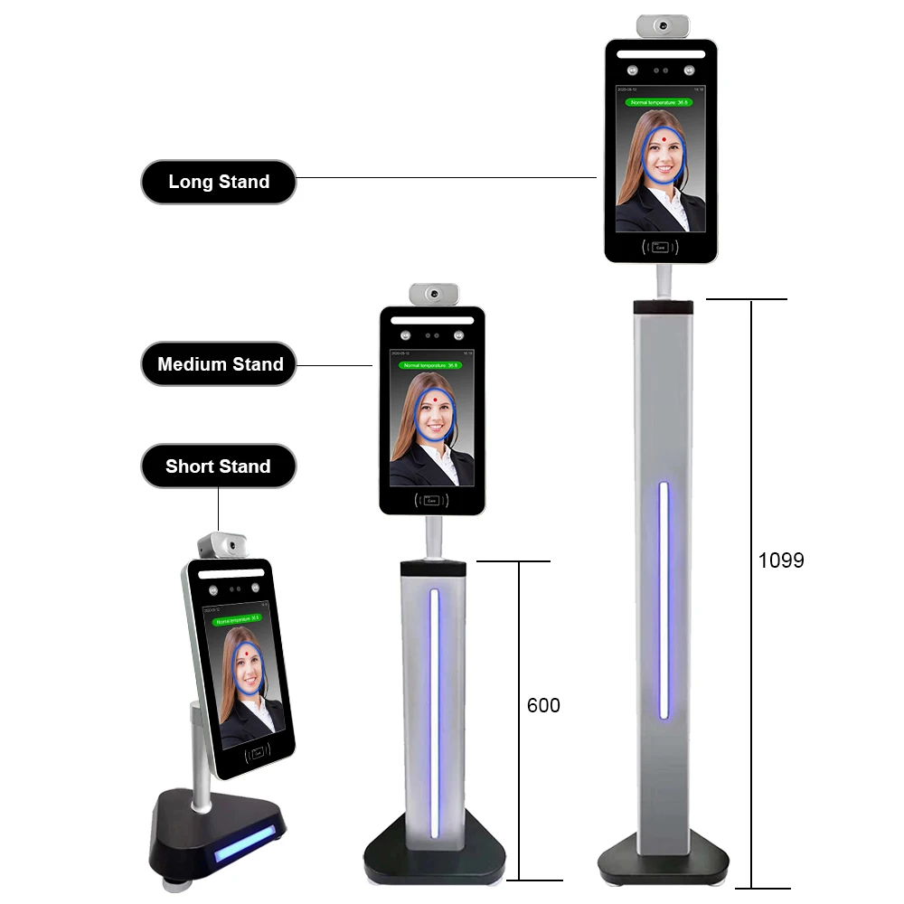 8 Inch HID Face Recognition Unlocking Door Lock Face Recognition Temperature Device Time Attendance System