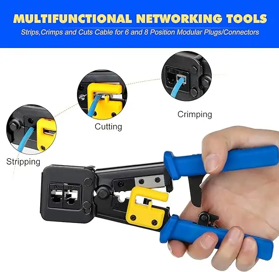 Network Tools Pass Through Ez Rj45 Crimper For Cat5 Cat5e Cat6