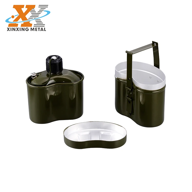 Outdoor Hiking 1L Aluminum Water Bottle Hiking Canteen With Cup And Lid manufacture