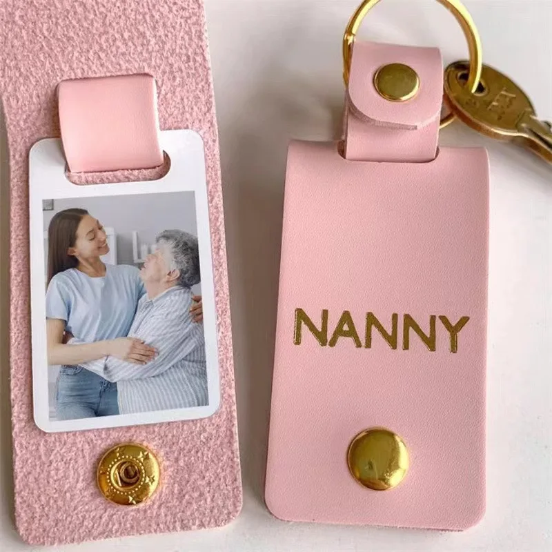 Personalized Leather Gift Keychain Driver Safe Keychain With Photo Leather Keychain Gift for Dad